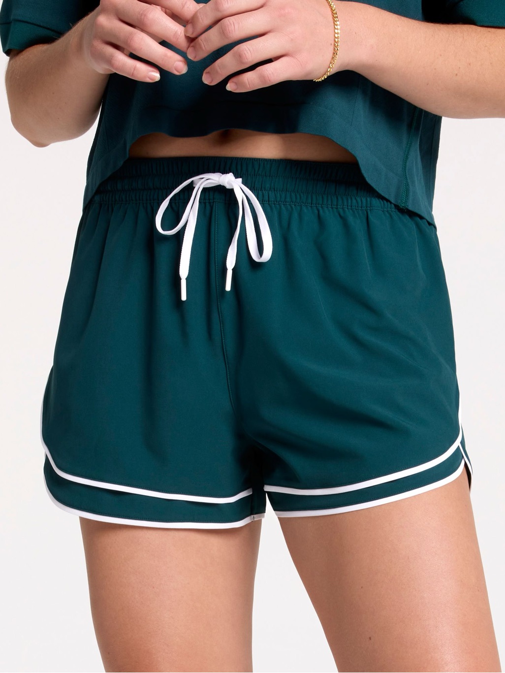 Calia By Carrie Underwood Teal Athletic Shorts With White Trim Nwt